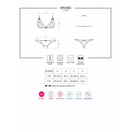 Sexy lingerie set cupless bra 870