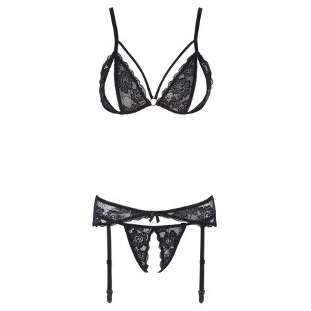 Sexy Set Reggiseno coppe aperte nero Emma