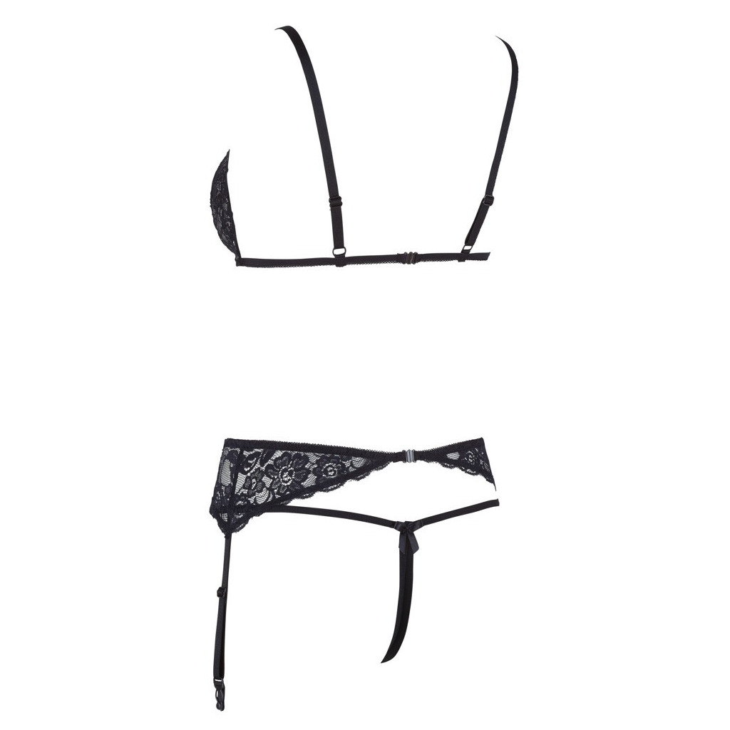 Sexy Set Reggiseno coppe aperte nero Emma
