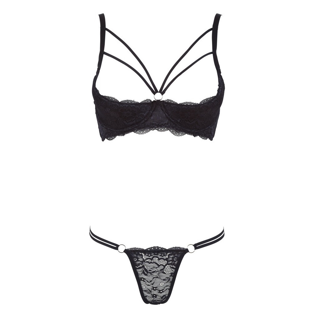 Set sexy Reggiseno e perizoma nero Eva
