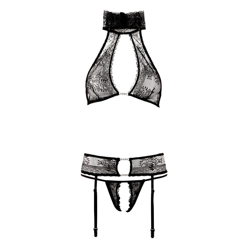 Sexy Set 3 pezzi collo alto nero