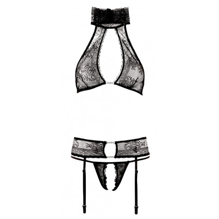 Sexy Suspender Set 3 pcs black