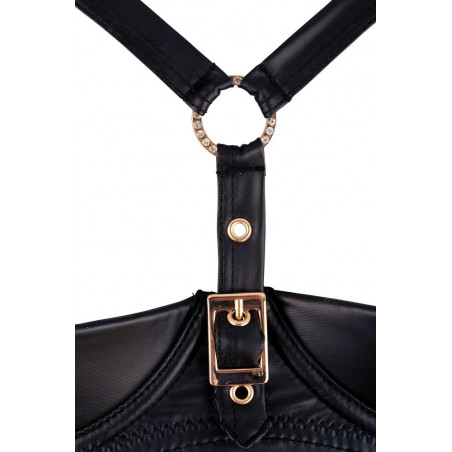 Abito in lingerie con bretelle, coppe aperte