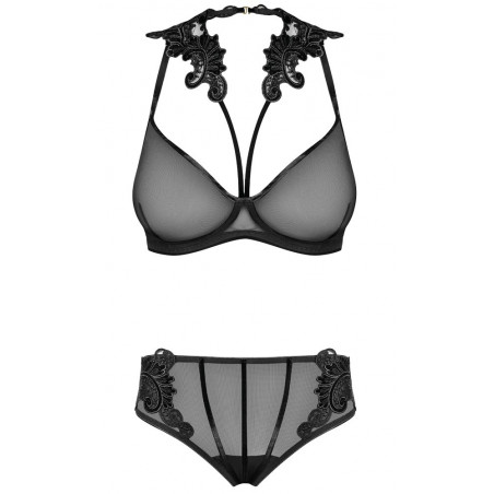 Bra with velvet and embroidery