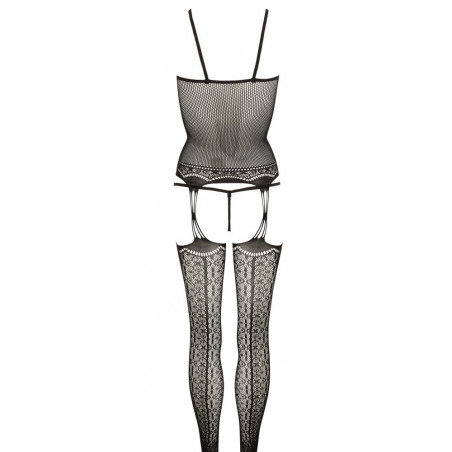 Set in pizzo con strisce e calze