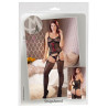 Set in pizzo con strisce e calze