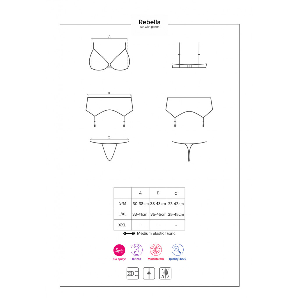 Redella completo intimo sexy 3 pezzi