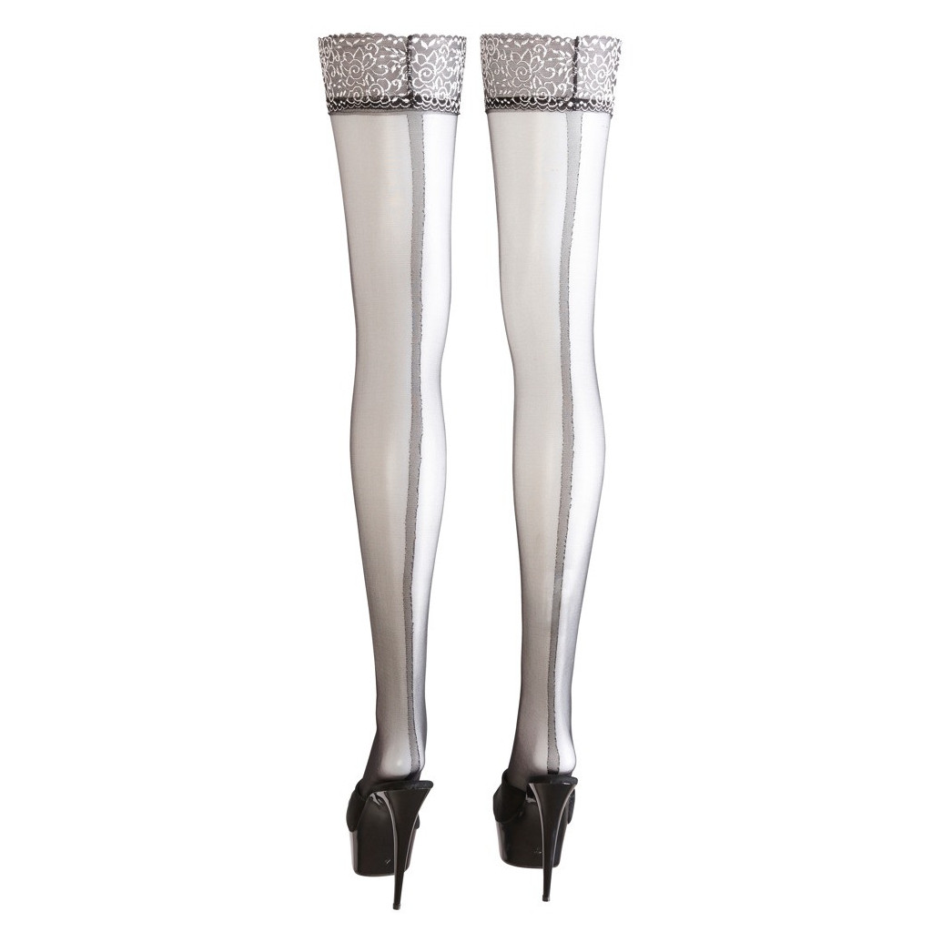 Hold Up Stockings silver-coloured top part