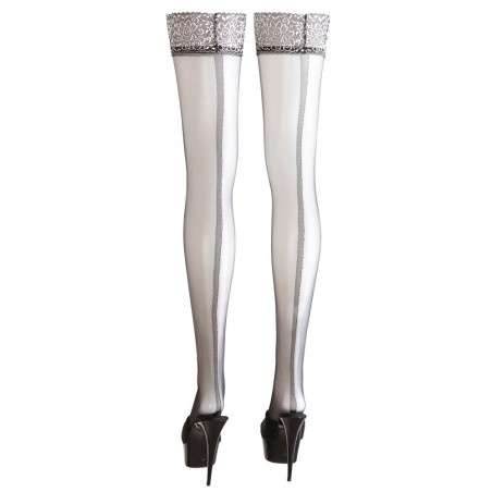 Hold Up Stockings silver-coloured top part