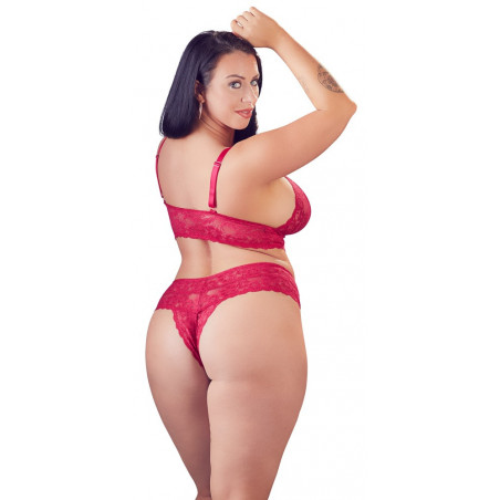Bra and Crotchless String red