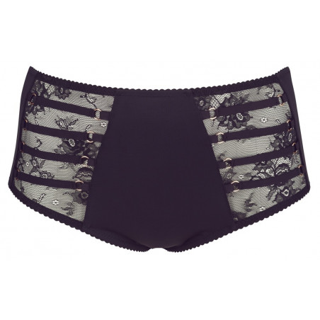 Black briefs with lace inserts