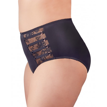 Black briefs with lace inserts