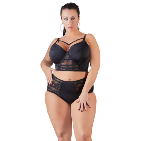 Black briefs with lace inserts