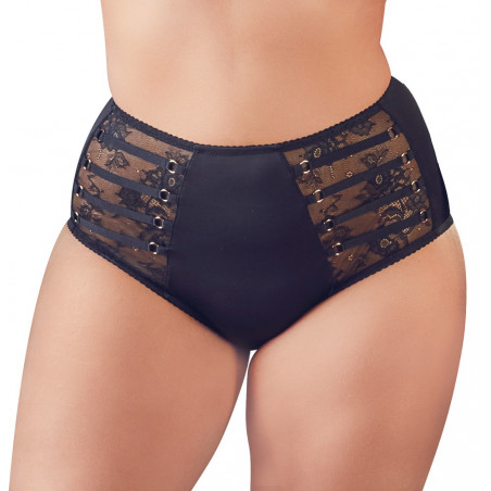 Black briefs with lace inserts
