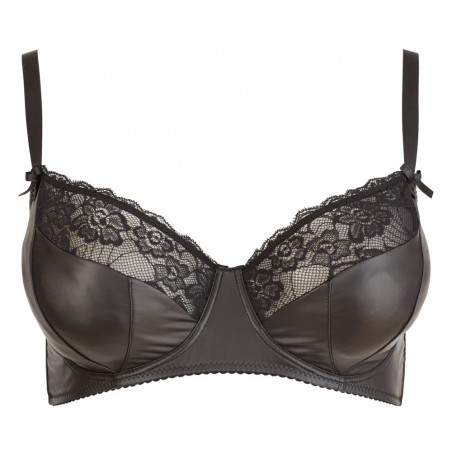 Reggiseno materiale opaco lucido con pizzo sulle coppe