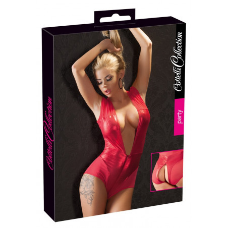 Body Rosso scollato con apertura