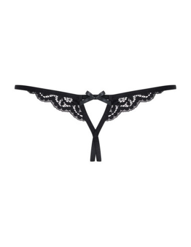 Black crotchless thong