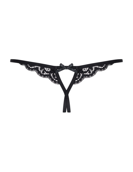 Black crotchless thong