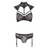 Set Bra floral lace with decorative rings