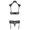 Set Bra floral lace with decorative rings