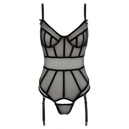 Body Con Reggicalze e Strisce di Velluto