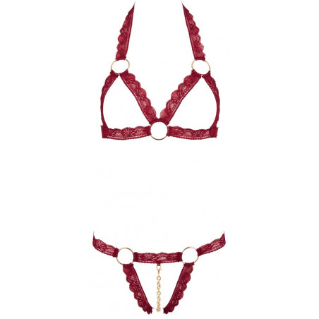 Bra Set with decorative metal rings