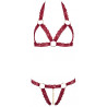 Set con Reggiseno  in pizzo con anelli decorativi in metallo