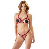 Set con Reggiseno  in pizzo con anelli decorativi in metallo