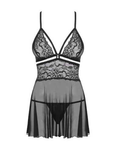 838-BAB-1 babydoll e perizoma nera