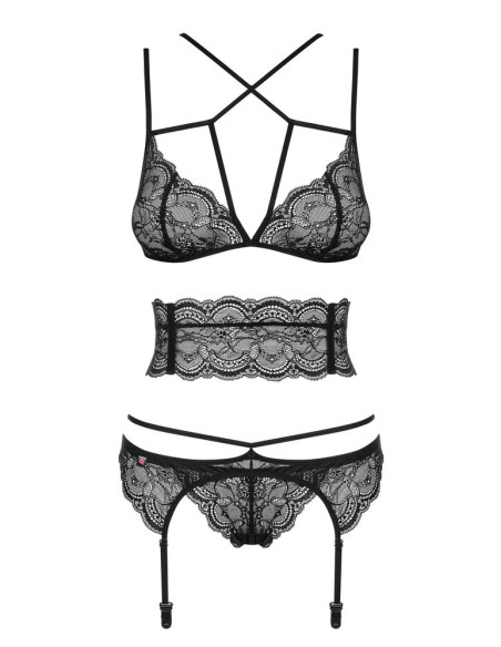 Frivolla completo 4 pezzi nero