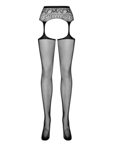 Garter stockings S307 nere