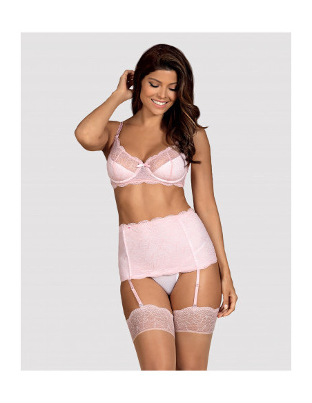 Pink set with garter belt