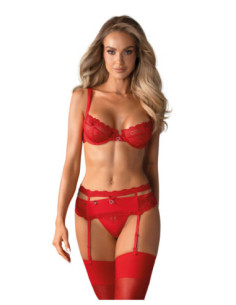 Red set with garter belt