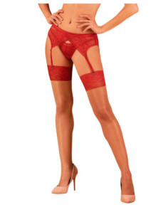 Stockings with red lace