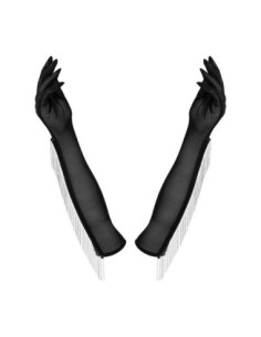 Gloves with silver beads 2