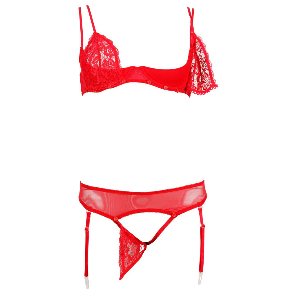 Set Reggiseno Con Reggicalze Rosse Liva