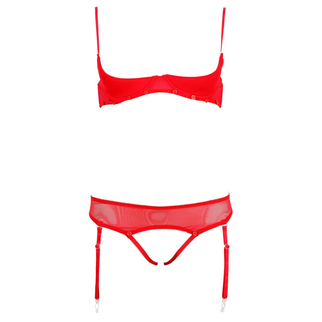 Set Reggiseno Con Reggicalze Rosse Liva