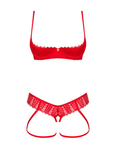 Ingridia Set: reggiseno senza coppe e perizoma aperto