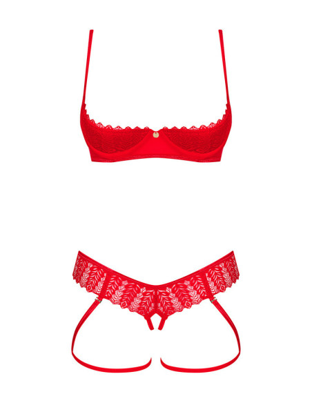 Ingridia Set: reggiseno senza coppe e perizoma aperto