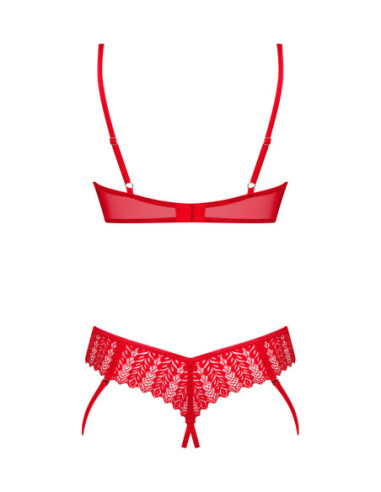 Ingridia Set: reggiseno senza coppe e perizoma aperto