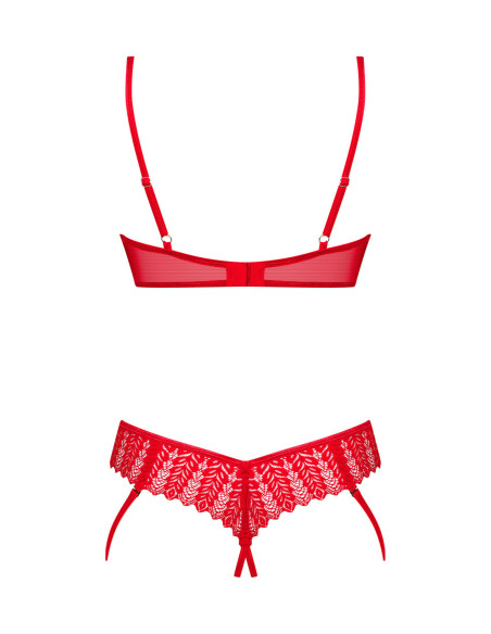 Ingridia Set: reggiseno senza coppe e perizoma aperto