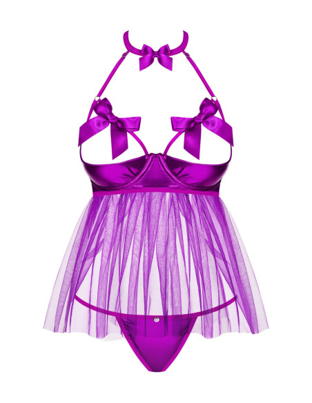 Delishya Babydoll con busto aperto e perizoma