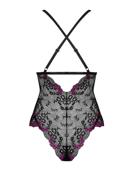 Vanessme Black bodysuit with lace