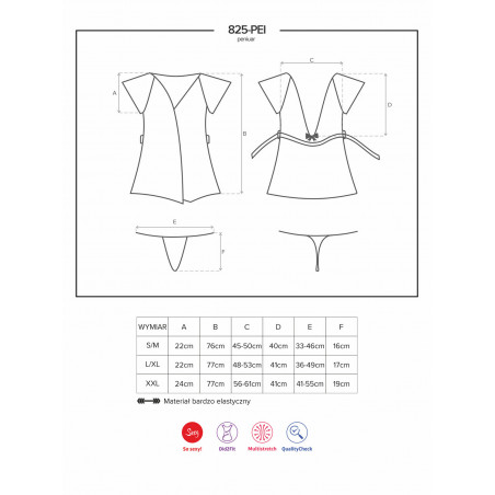 825-PEI-6 peignoir & thong
