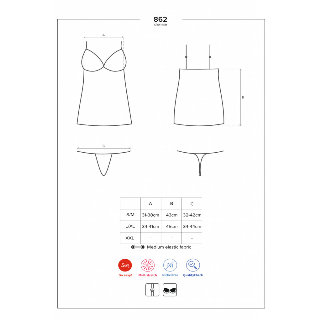 862 chemise & thong
