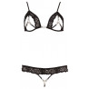 Set reggiseno e perizoma con coppe aperte